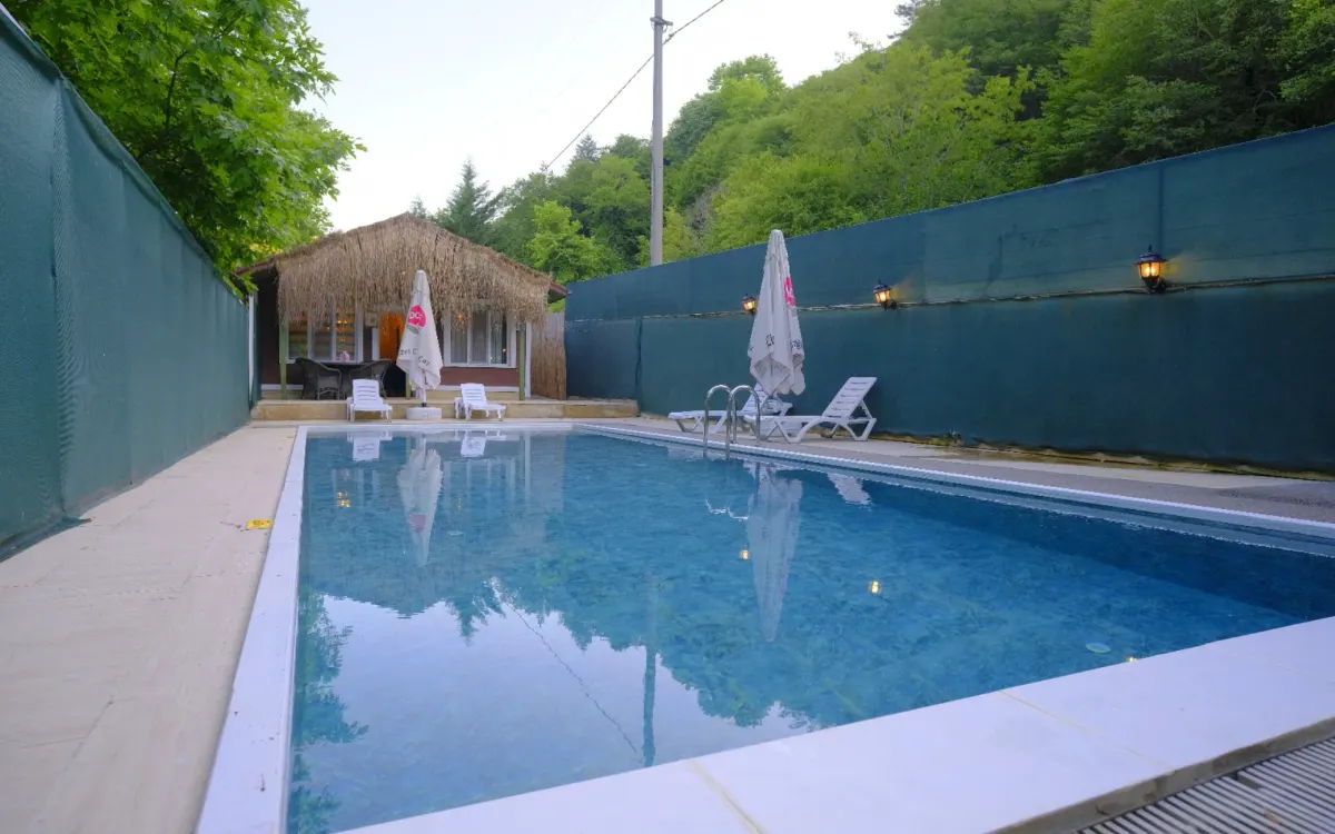 Feel & Live Hotel Pool Villa'nın özel havuzu ve şezlonglar